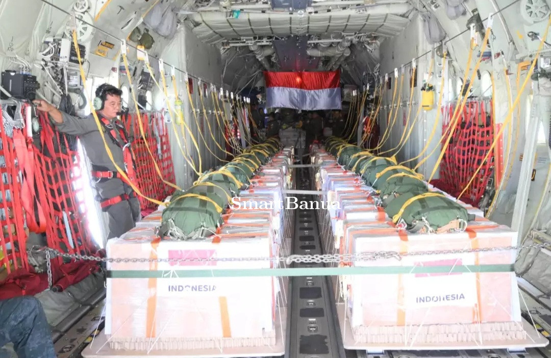 Satgas Garuda Merah Putih-II Sukses Laksanakan Misi Airdrop 17,8 Ton Bantuan Kemanusiaan di Gaza