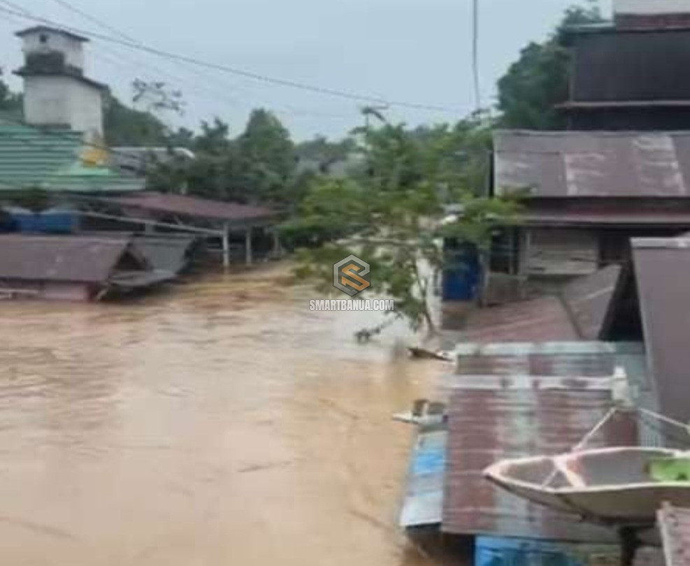 Banjir Terjang Sejumlah Daerah di Kalsel usai Hujan Deras, Tagana Diterjunkan Ba...